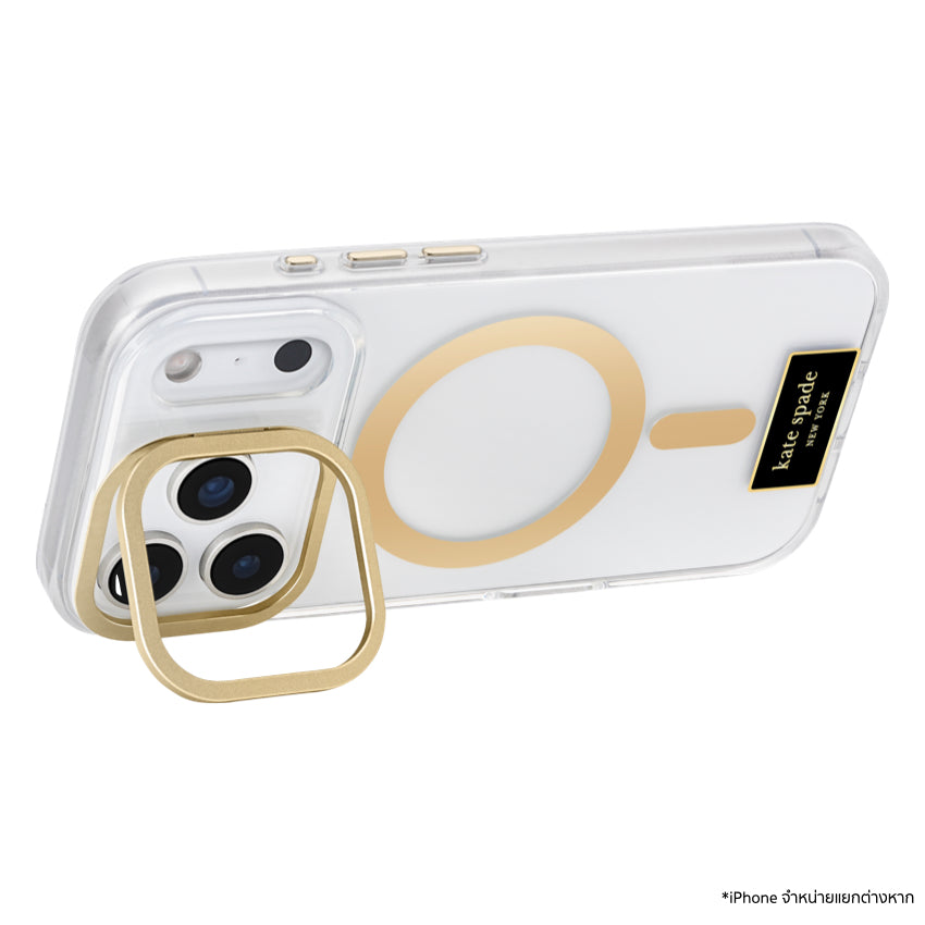 เคสกันกระแทก Kate Spade Icon Clear iPhone 17 Pro พร้อมขาตั้งในตัว