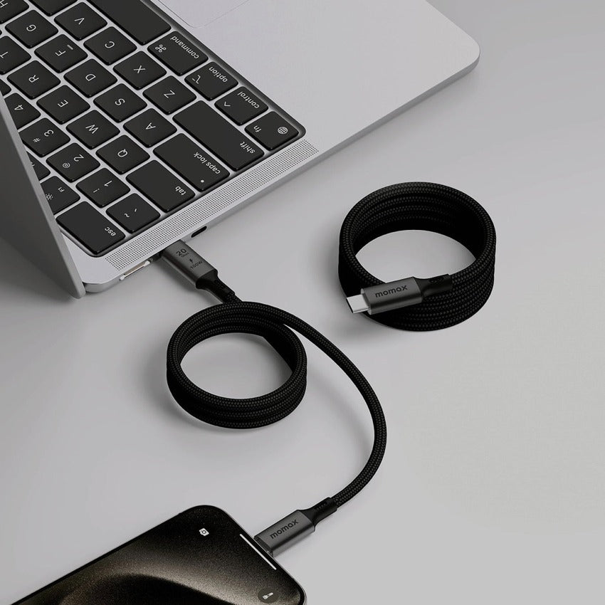 สายชาร์จ Momax Mag Link USB-C to USB-C 100 วัตต์ สี Black ยาว 1 เมตร