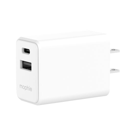 Mophie Essential Wall Charger PD 30W - White (USB-A x 1, USB-C x 1)