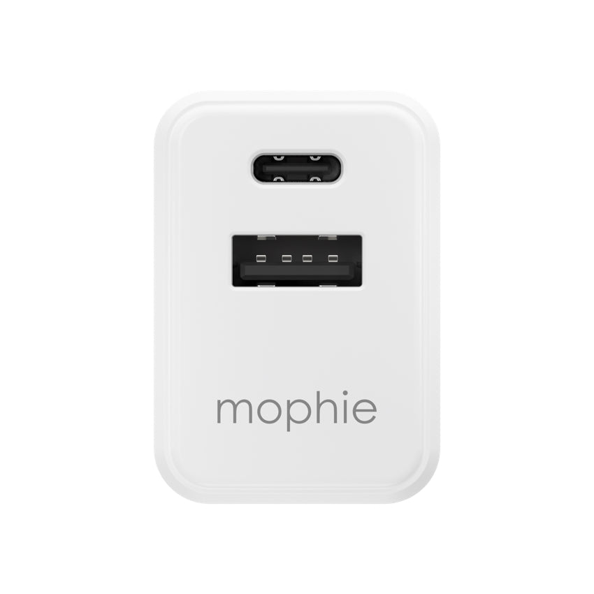 หัวชาร์จ Mophie Essential Wall Charger PD 30 วัตต์ สี White (พอร์ต USB-A x 1, USB-C x 1)