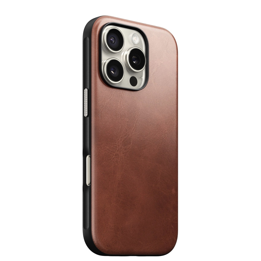 เคสหนัง iPhone 16 Pro Nomad Modern Leather Horween - Olde Dublin
