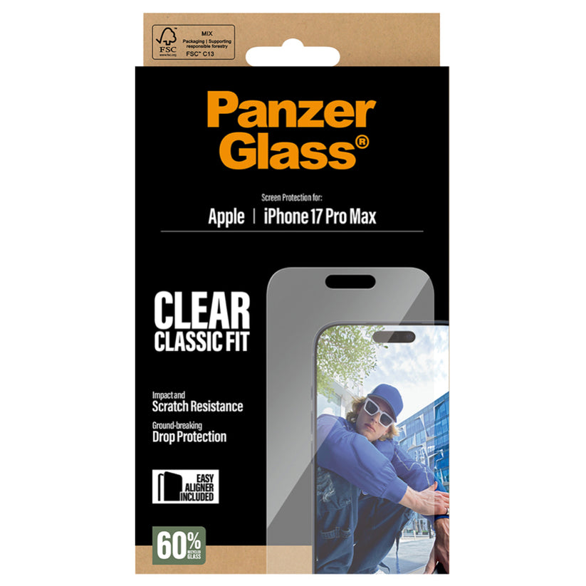 ฟิล์มป้องกันหน้าจอ iPhone 17 Pro Max PanzerGlass Classic Fit คุณภาพสูง