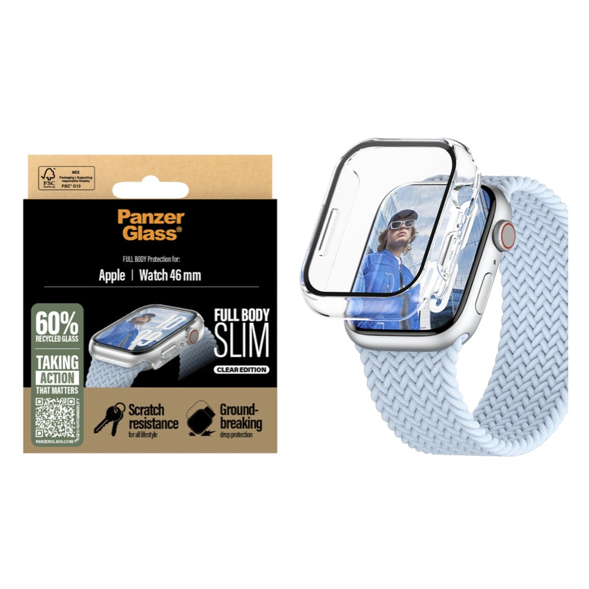 เคสพร้อมฟิล์มกระจก Apple Watch 10 PanzerGlass Full Body Slim สี Clear