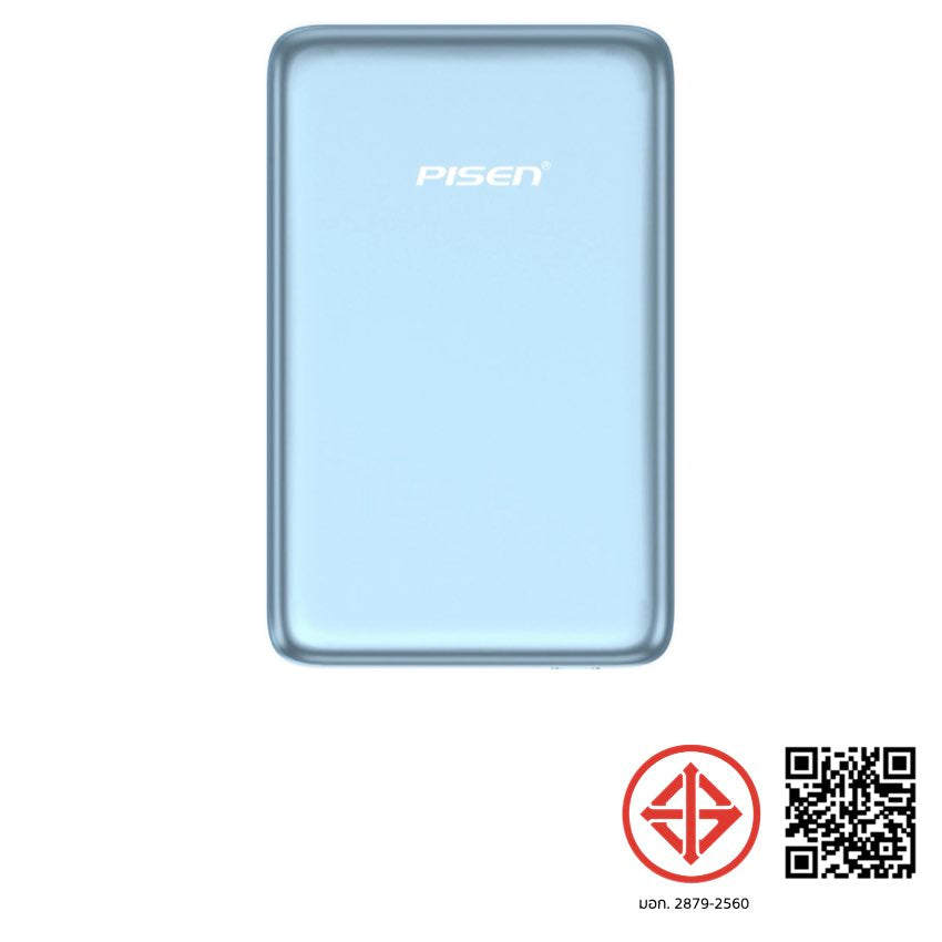 แบตเตอรี่สำรองไร้สาย Pisen SleekVolt 20W ความจุ 5000mAh ดีไซน์บางพรีเมียม รองรับ MagSafe Qi2 ชาร์จเร็ว พกพาง่าย ใช้งานสะดวกทุกวัน