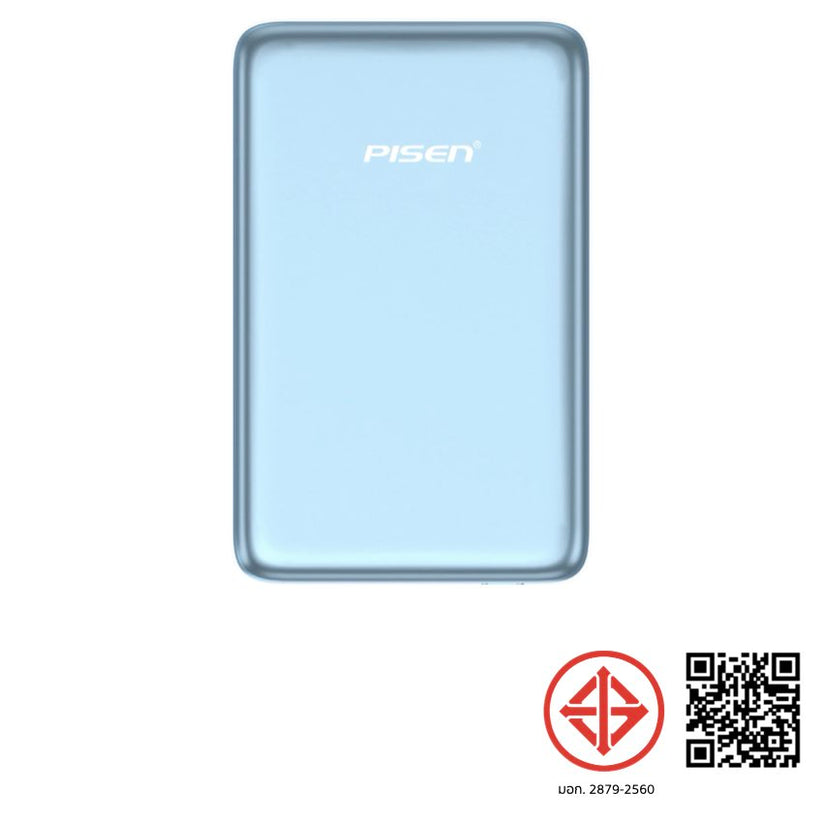 แบตเตอรี่สำรองไร้สาย Pisen SleekVolt 20W ความจุ 5000mAh ดีไซน์บางพรีเมียม รองรับ MagSafe Qi2 ชาร์จเร็ว พกพาง่าย ใช้งานสะดวกทุกวัน