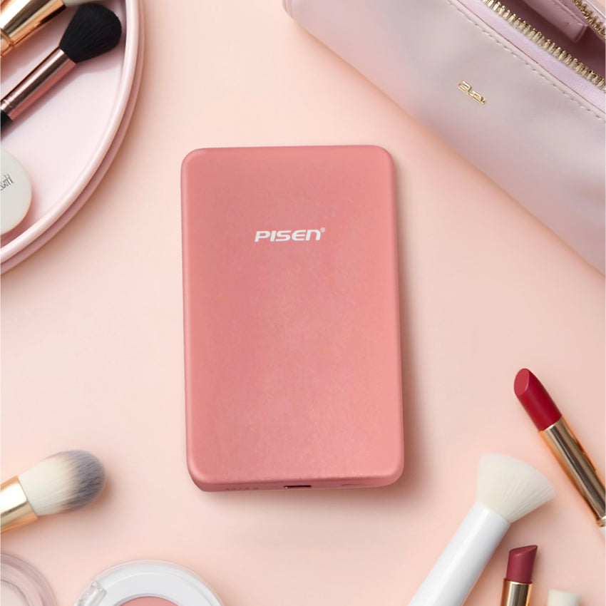 PISEN TP-D148 SleekVolt Red 10,000mAh แบตสำรองชาร์จเร็วและชาร์จไร้สาย
