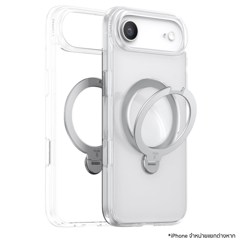 เคส iPhone Air Torras Ostand Spin Series แบบใส ดีไซน์บางเบา ทนทาน ปกป้องรอบด้าน รองรับการใช้งานทุกวันอย่างมั่นใจ