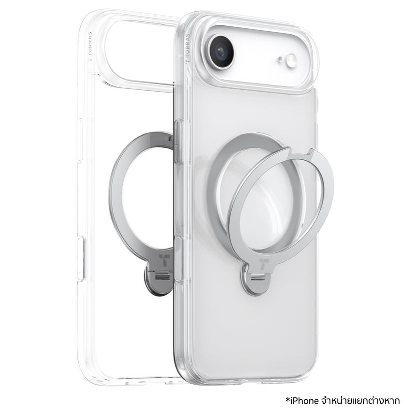 เคส iPhone Air Torras Ostand Spin Series แบบใส ดีไซน์บางเบา ทนทาน ปกป้องรอบด้าน รองรับการใช้งานทุกวันอย่างมั่นใจ