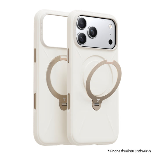 เคสกันกระแทก iPhone 17 Pro Torras Ostand Spin Silicone Series สี Pearl White  ขาตั้งหมุน 360° ซิลิโคน ROHS กันลื่น ป้องกันรอยขีดข่วน