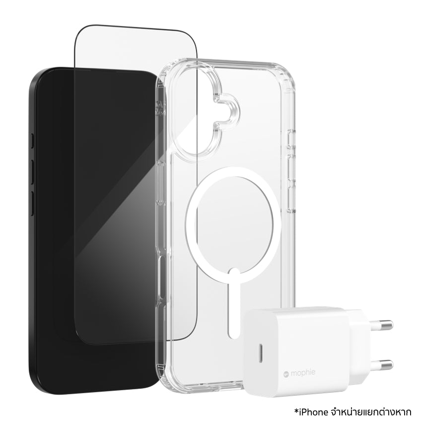 ยกระดับการปกป้อง iPhone ด้วยเคส ZAGG Clear Snap ฟิล์ม ZAGG Glass Plus Edge และอะแดปเตอร์ Mophie 30W ชาร์จเร็ว